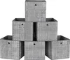 A stack of six gray fabric storage boxes arranged in a pyramid shape against a white background. Produktbild-Vorschau