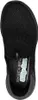 A top-down view of a black Skechers slip-on sneaker. Náhľad obrázku produktu