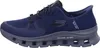 Side view of a blue Skechers shoe. Voir les images du produit
