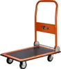 An orange folding platform trolley with a black textured surface and silver wheels, shown against a white background. Podgląd zdjęcia produktu