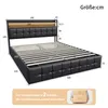 UnboxG Polsterbett 160x200cm mit Stauraum & Gasdruckfeder, Produktbild-Vorschau 5