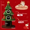 A Christmas tree-shaped cat tree with dimensions and weight capacity indicated. Anteprima dell’immagine prodotto