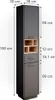 A tall, narrow bathroom cabinet with dimensions indicated by text overlays. Anteprima dell’immagine prodotto