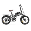 A studio shot of a black folding electric bicycle against a white background. Produktbild-Vorschau