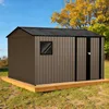 HOMAVO Gerätehaus Metall mit Pultdach, Gartenhaus Metall Produktbild-Vorschau 1