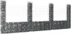 vidaXL Gabionový kôš U-Form so 4 stĺpikmi Železo 380x20x150 Náhľad obrázku produktu 2