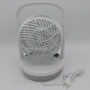 A white and gray electric fan with a power cord against a white background. Podgląd zdjęcia produktu