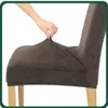 Stuhlhusse Stretch Braun - Samt - Universal - Esszimmer Produktbild-Vorschau 3