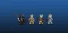 Four LEGO Star Wars minifigures are displayed against a blue textured background. Podgląd zdjęcia produktu
