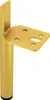 A single gold-colored furniture leg with a mounting plate. Voir les images du produit