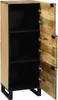 A tall, narrow cabinet with two doors, shown from the front-left with the doors open. Voir les images du produit