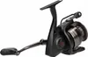 A black and gray fishing reel is shown against a white background. Produktbild-Vorschau