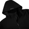 Close-up of the hood and collar area of a black jacket. Produktbild-Vorschau