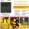 9.5M 50LEDs Solar Lichterkette Kugel LED Beleuchtung mit 8 Produktbild-Vorschau 2