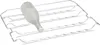 A silver wire bottle rack with one bottle on it. Voir les images du produit