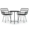 3-tlg. Garten-Essgruppe Schwarz Poly Rattan Produktbild-Vorschau 1