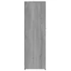 A full-length, side view of a gray wooden cabinet against a white background. Produktbild-Vorschau