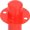 A close-up of a red plastic bollard top with a flange and screw holes. Náhľad obrázku produktu