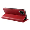 A red flip case for a smartphone is shown from the side, propped open. Produktbild-Vorschau