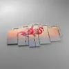 Bild auf Leinwand - Leinwandbild - 5 Teile - Flamingos Produktbild-Vorschau 2