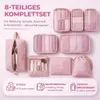8er Set Kofferorganizer Pink Packtaschen mit Kosmetiktasche Produktbild-Vorschau 5