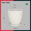 KOTARBAU® Doniczka na rosliny ze spodkiem Biala ? 31 cm Podgląd zdjęcia produktu 3