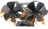 A black, dual-bladed fan designed to be placed on a wood-burning stove. Produktbild-Vorschau