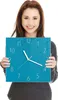 Wanduhr aus Glas mit Motiv Türkiser Hintergrund I- 30 x 30 Produktbild-Vorschau 4