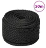vidaXL Pracovní lano černé 10 mm 50 m Polypropylen Náhled obrázku produktu 6