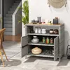 COSTWAY Gartenschrank Rattan, Buffetschrank Rattanschrank Produktbild-Vorschau 2