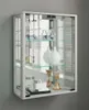 Udina Vitrinenschrank wandhängend mit Spiegel 2 Glastüren Produktbild-Vorschau 3