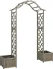 vidaXL Záhradná pergola s kvetinovým boxom Sivá Masívne Náhľad obrázku produktu 7