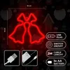 Neon LED w kształcie dzwonków, zasilany bateriami i USB Anteprima dell’immagine prodotto 5