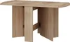 A light brown wooden dining table with a curved edge, shown from a front-side angle against a white background. Náhled obrázku produktu