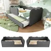 A children's bedroom with a daybed and pull-out trundle, decorated with a leaf-themed rug and wall art. Produktbild-Vorschau