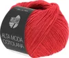 A ball of red yarn with a label. Produktbild-Vorschau