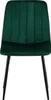 A green velvet dining chair with black legs, shown from the front. Anteprima dell’immagine prodotto