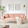 MODFU Moderner Sammet-Zweiersofa, 3-stufige verstellbare Produktbild-Vorschau 2
