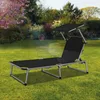 tillvex® Sonnenliege mit Dach schwarz | Gartenliege Produktbild-Vorschau 7