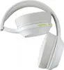 A close-up, studio shot of a pair of white Bluetooth headphones against a white background. Anteprima dell’immagine prodotto