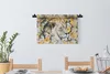 MuchoWow® Wandteppich Wandbehang Löwe - Blumen - Schwarz - Produktbild-Vorschau 3