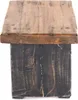 A close-up, side view of a rustic wooden stool with a dark, distressed base and a lighter, natural wood top. Náhled obrázku produktu