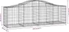 vidaXL Gabione mit Hochbogen 200x50x60/80 cm Verzinktes Produktbild-Vorschau 5