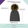 styleBREAKER Uni warme einfarbige Strick Bommelmütze mit Produktbild-Vorschau 6