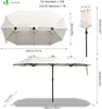 VOUNOT® Doppelsonnenschirm mit kurbel, Marktschirm, 150 x Produktbild-Vorschau 2