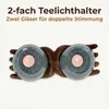 Doppel Windlicht Holzhand aus Suarholz mit 2 Glasgefäßen Produktbild-Vorschau 9