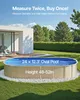An oval pool set up in a backyard next to a modern house. Náhled obrázku produktu