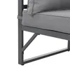 Close-up of the frame and cushion of an outdoor lounge chair. Produktbild-Vorschau