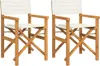 Chaises de régie 2 pcs. Pliable Crème Bois massif Teck Voir les images du produit 1