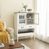 Szafka na wino COSTWAY z drewna sosnowego, wolnostojąca Podgląd zdjęcia produktu 1